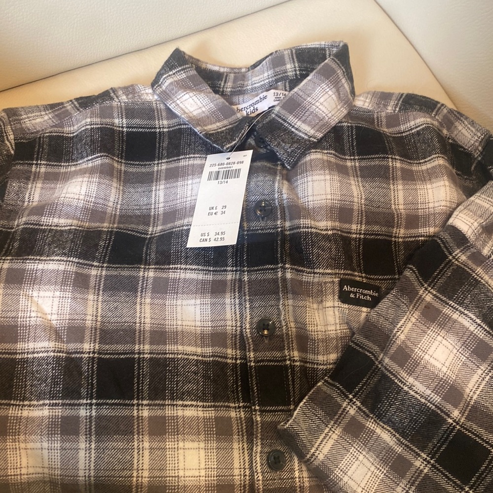 Abercrombie Boys Soft Flannel Shirt NWT 13/14